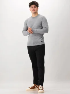 Genti Gebreide Trui Grijs Round Ls