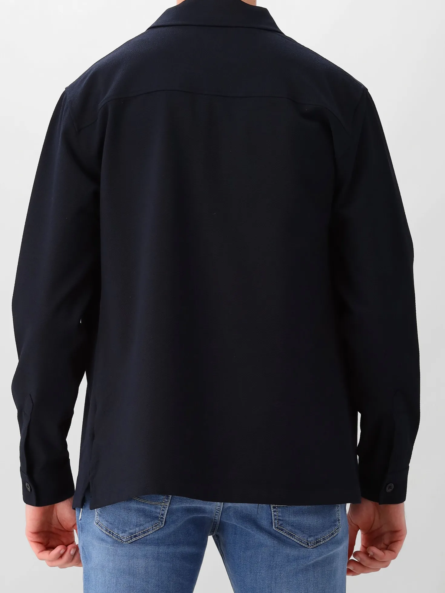 Genti Overshirt Blauw Oaks Shirt Jacket Zip