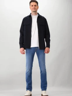 Genti Overshirt Blauw Oaks Shirt Jacket Zip