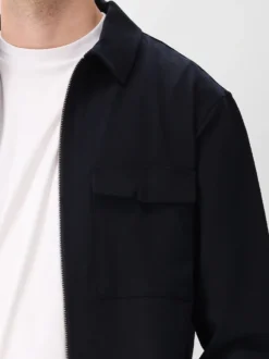 Genti Overshirt Blauw Oaks Shirt Jacket Zip