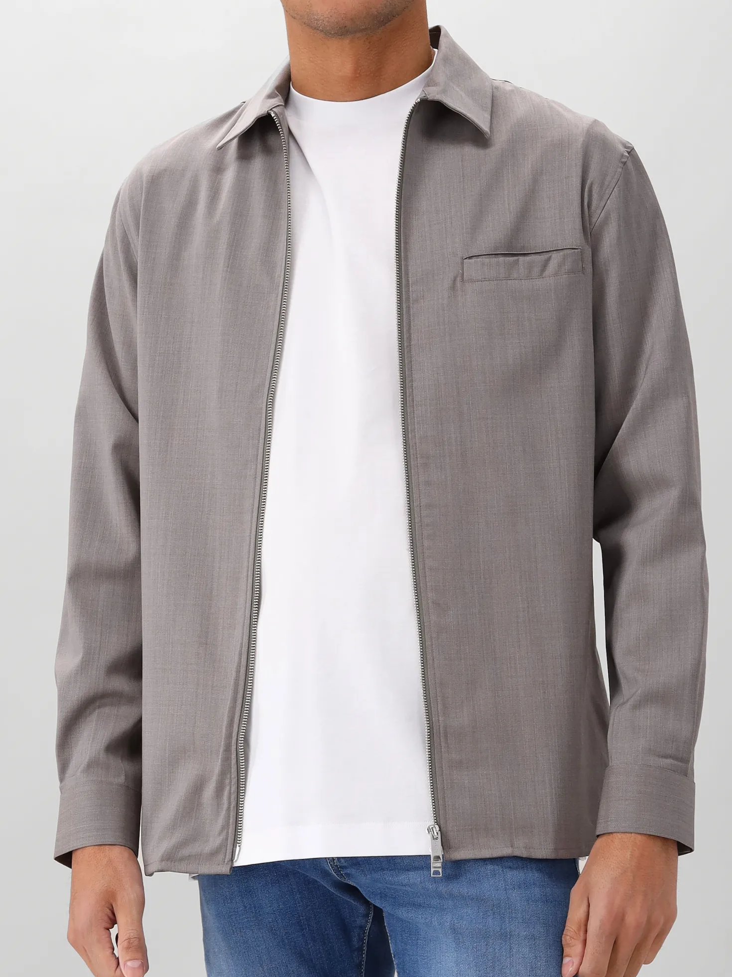 Genti Overshirt Grijs Cos Shirt Jacket Zip