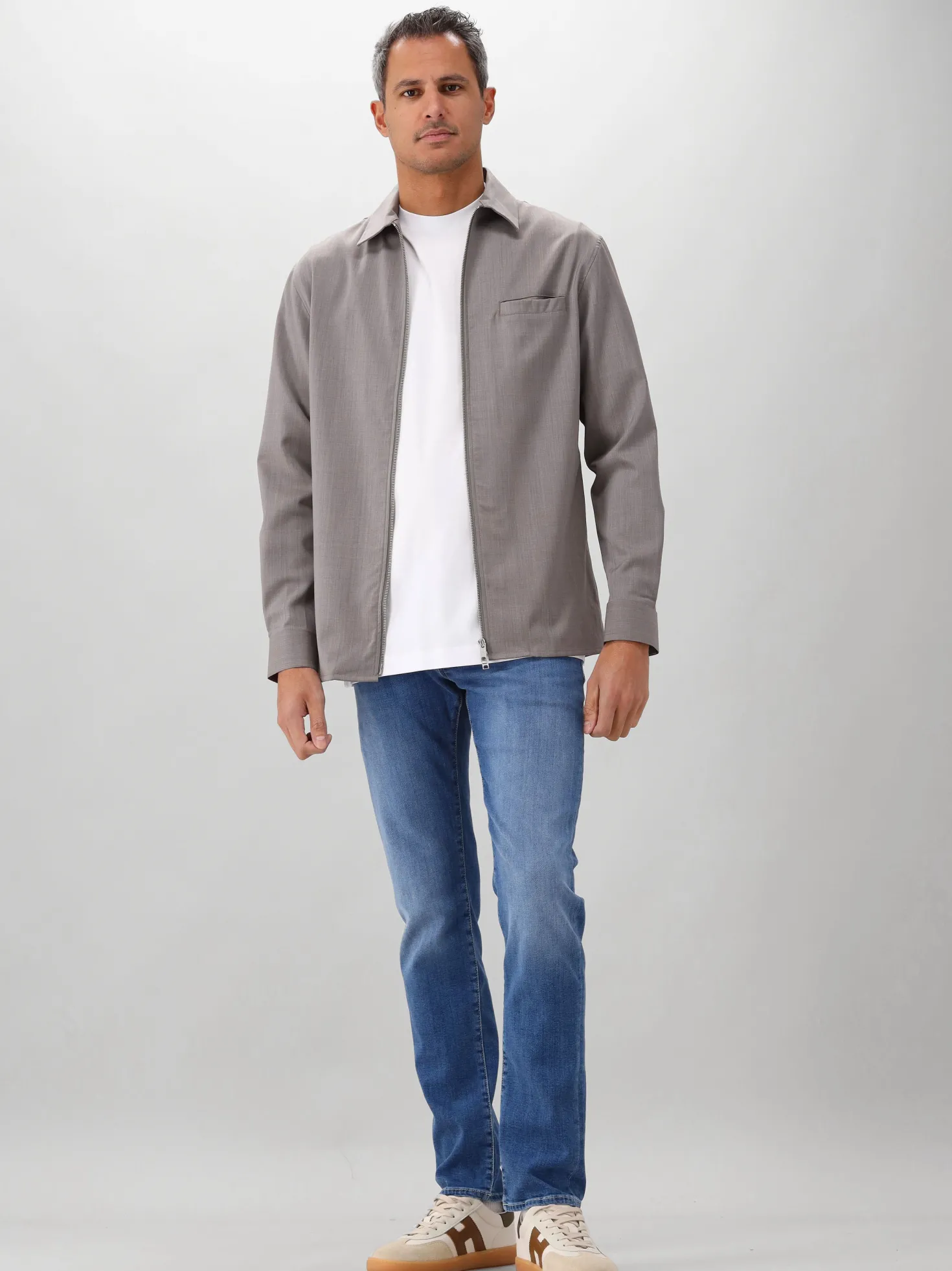 Genti Overshirt Grijs Cos Shirt Jacket Zip