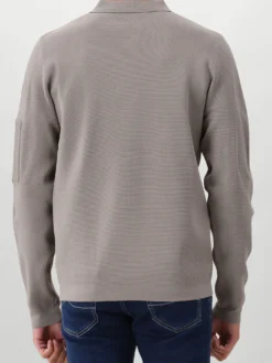 Genti Polo Grijs Zip LS