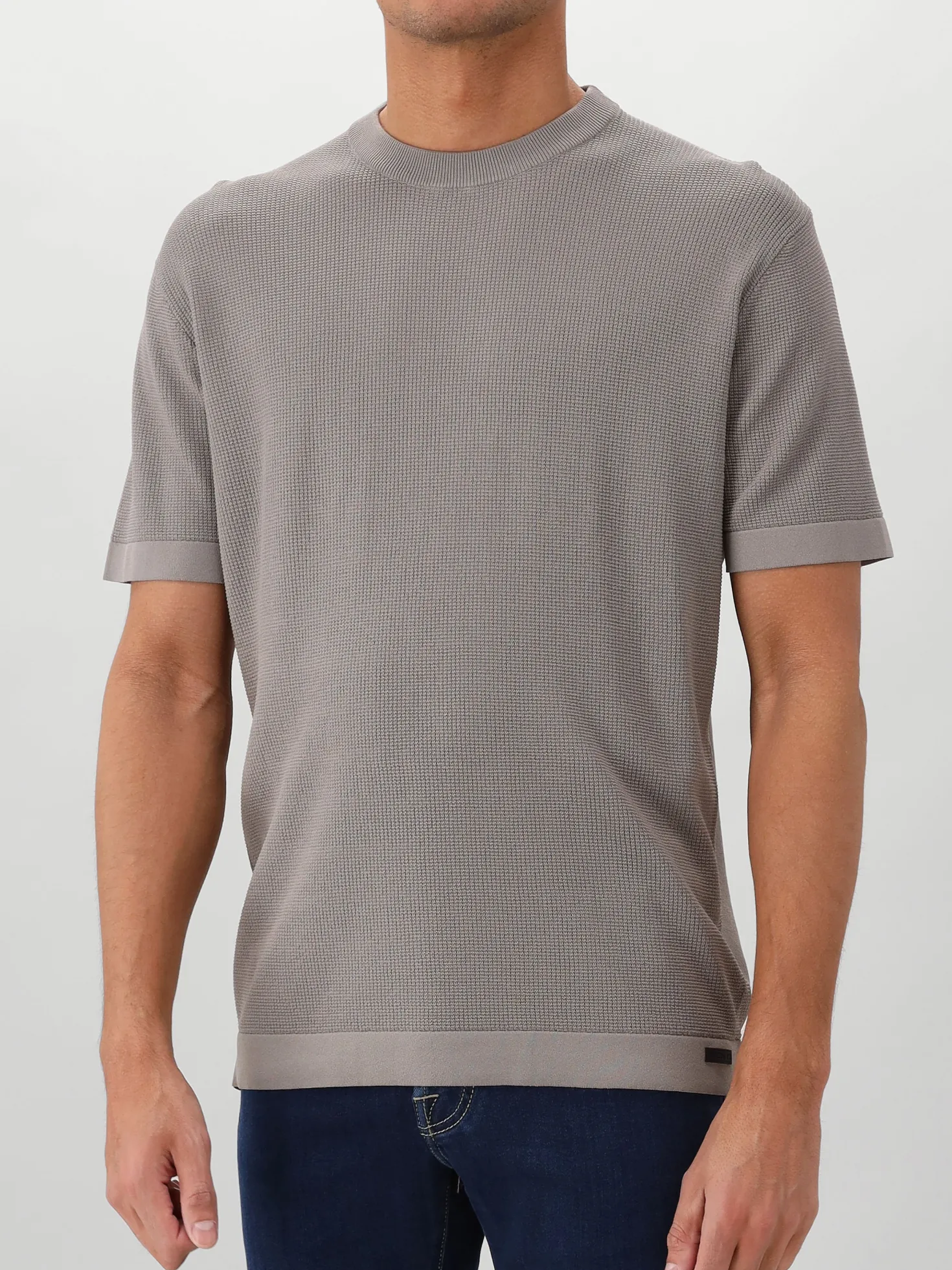 Genti T-shirt Grijs Round Neck SS