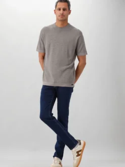 Genti T-shirt Grijs Round Neck SS