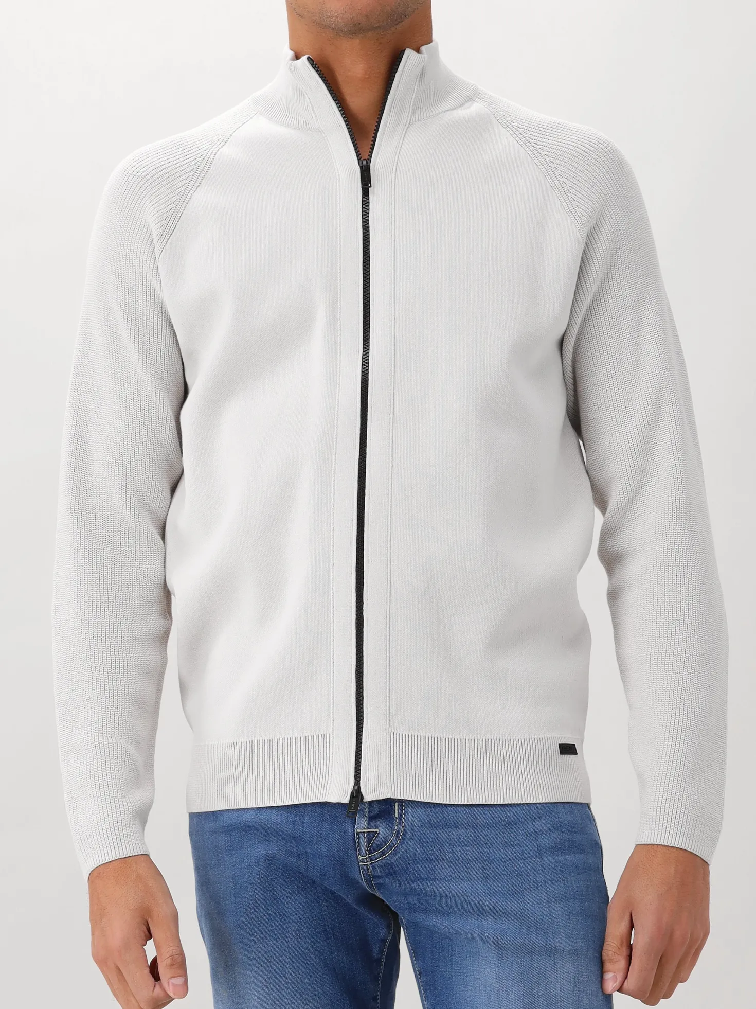 Genti Vest Beige Cardigan Zip LS