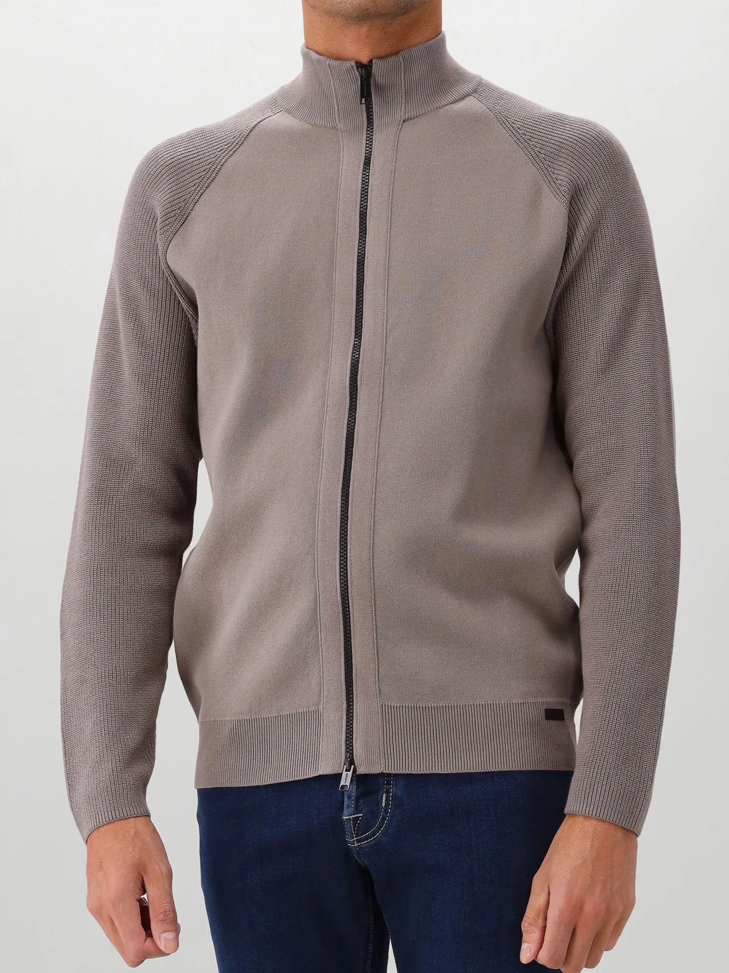 Genti Vest Grijs Cardigan Zip LS