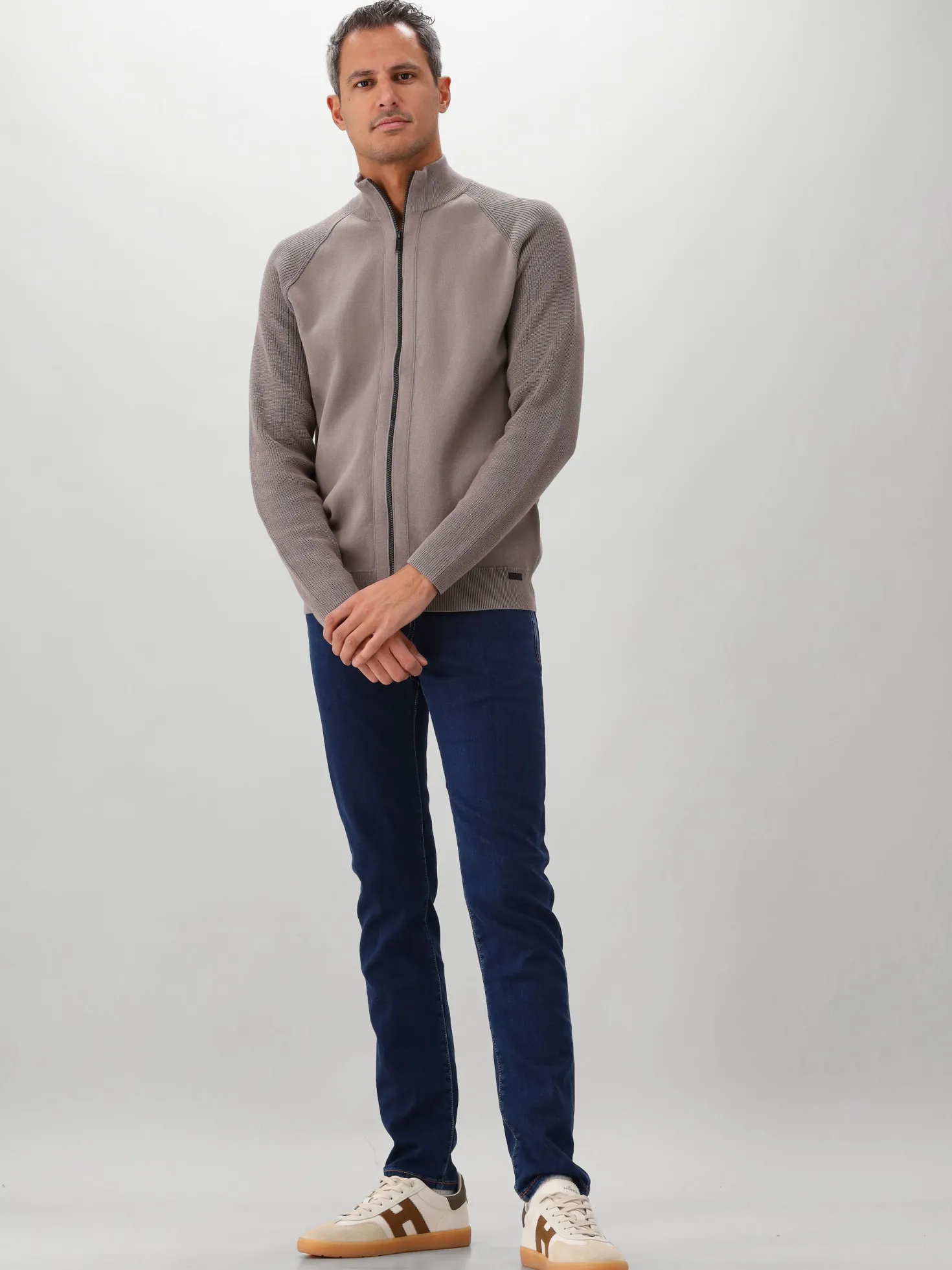 Genti Vest Grijs Cardigan Zip LS