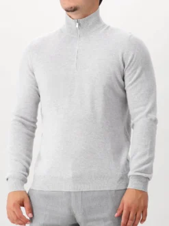 Gran Sasso Gebreide Half Zip Grijs