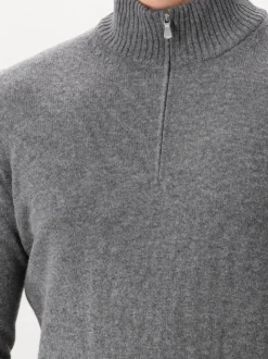 Gran Sasso Gebreide Half Zip Grijs