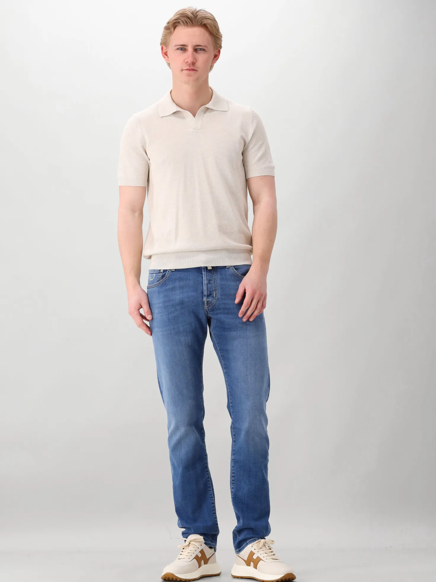 Gran Sasso Gebreide Polo Beige