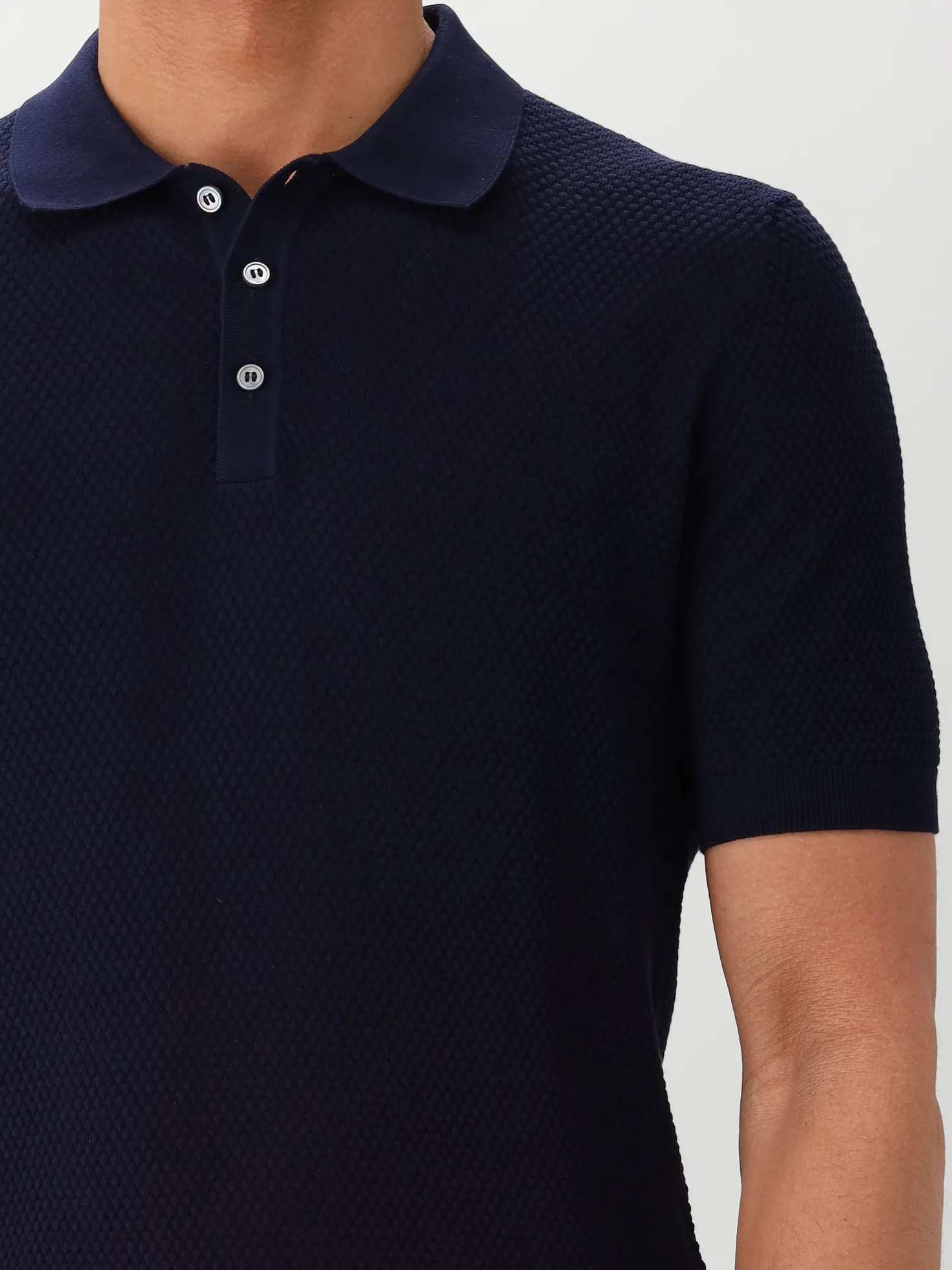 Gran Sasso Gebreide Polo Blauw