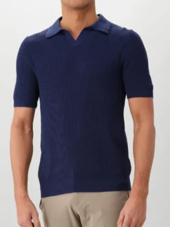 Gran Sasso Gebreide Polo Blauw