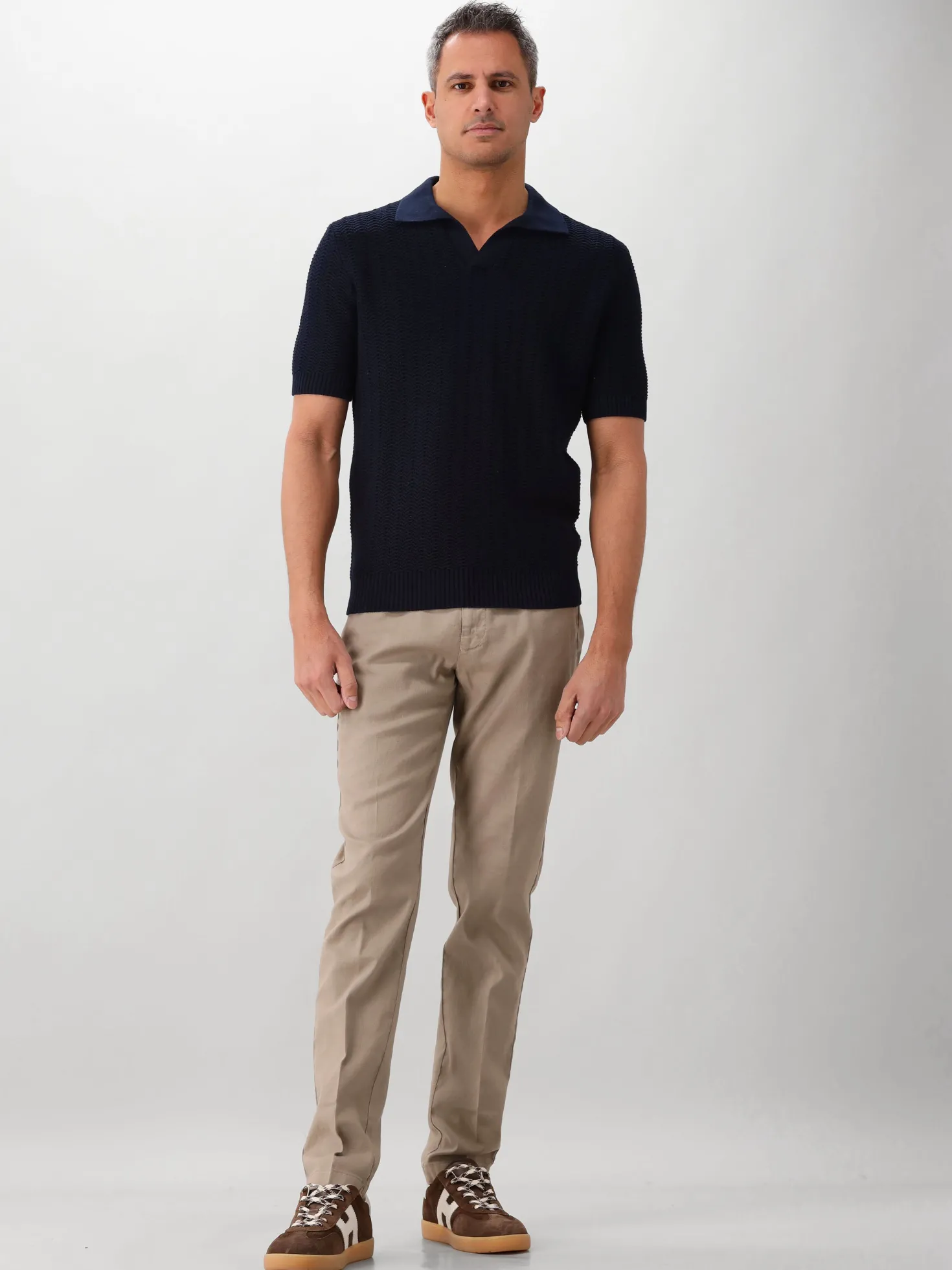 Gran Sasso Gebreide Polo Blauw