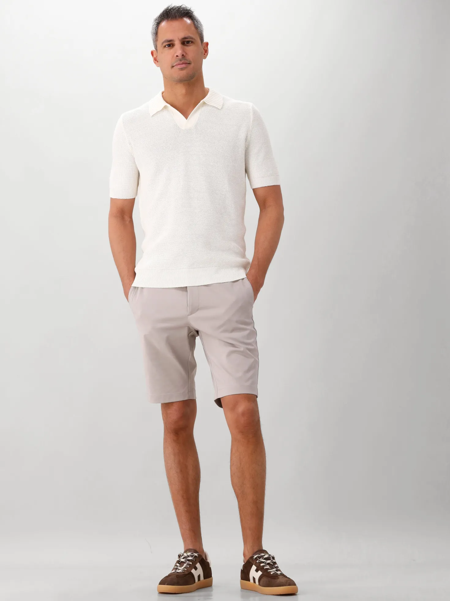Gran Sasso Gebreide Polo Wit
