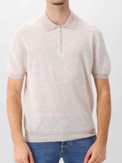 Gran Sasso Gebreide Polo Zip beige