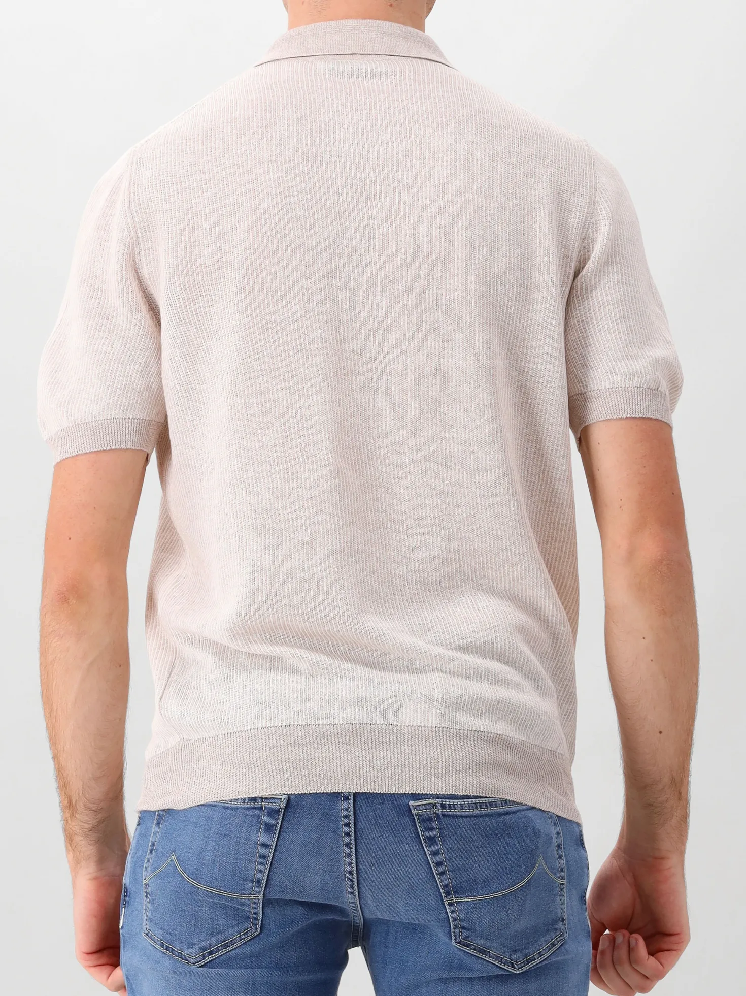 Gran Sasso Gebreide Polo Zip beige