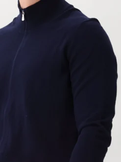 Gran Sasso Gebreide Trui Blauw Zip