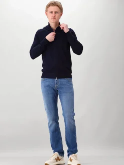 Gran Sasso Gebreide Trui Blauw Zip