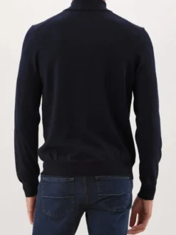 Gran Sasso Gebreide Trui Blauw Mock Zip