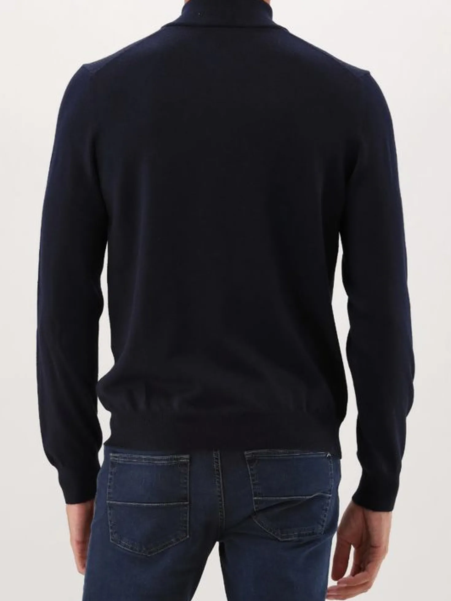 Gran Sasso Gebreide Trui Blauw Mock Zip
