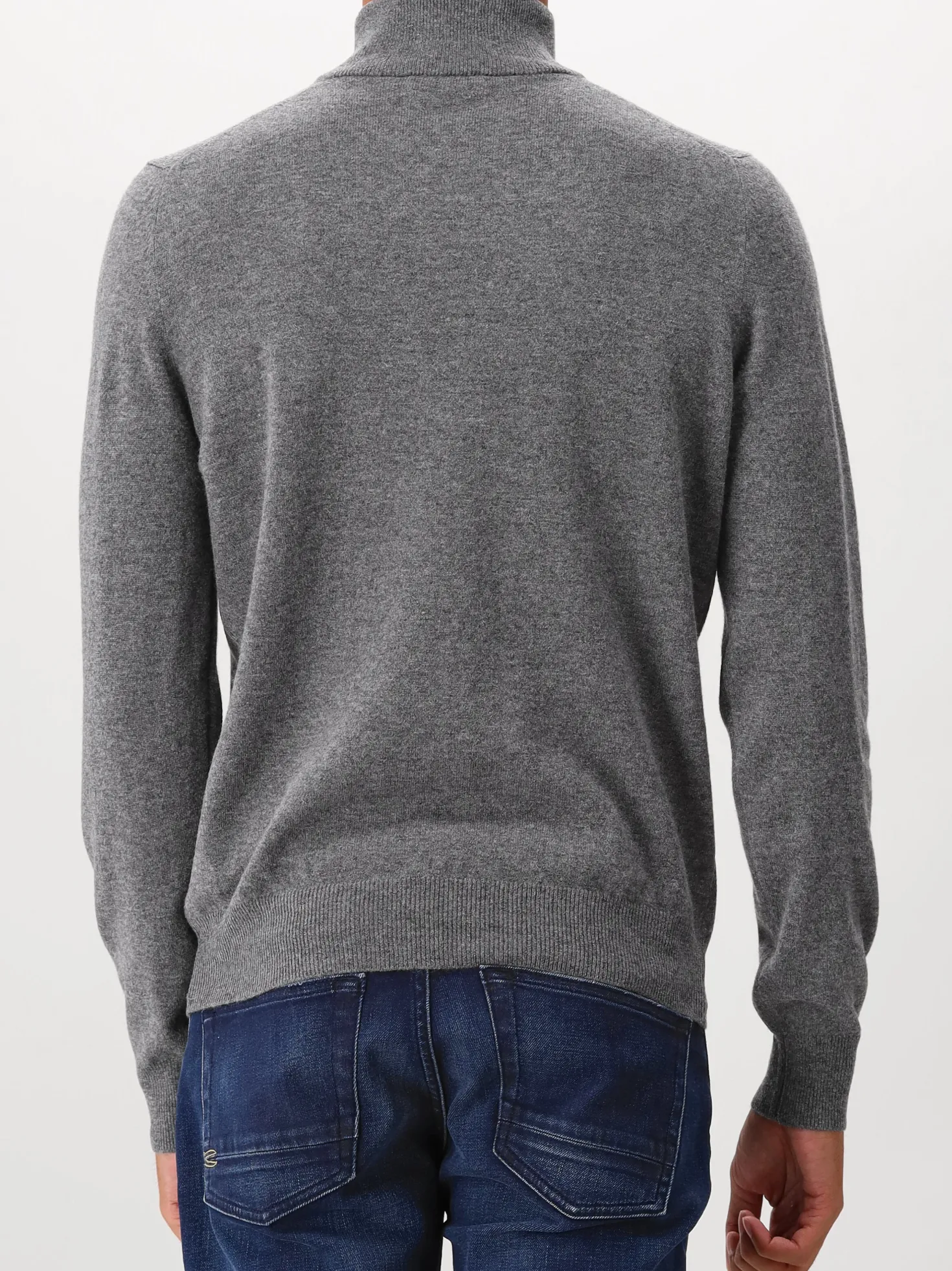 Gran Sasso Gebreide Trui Grijs Mock Zip Knitted
