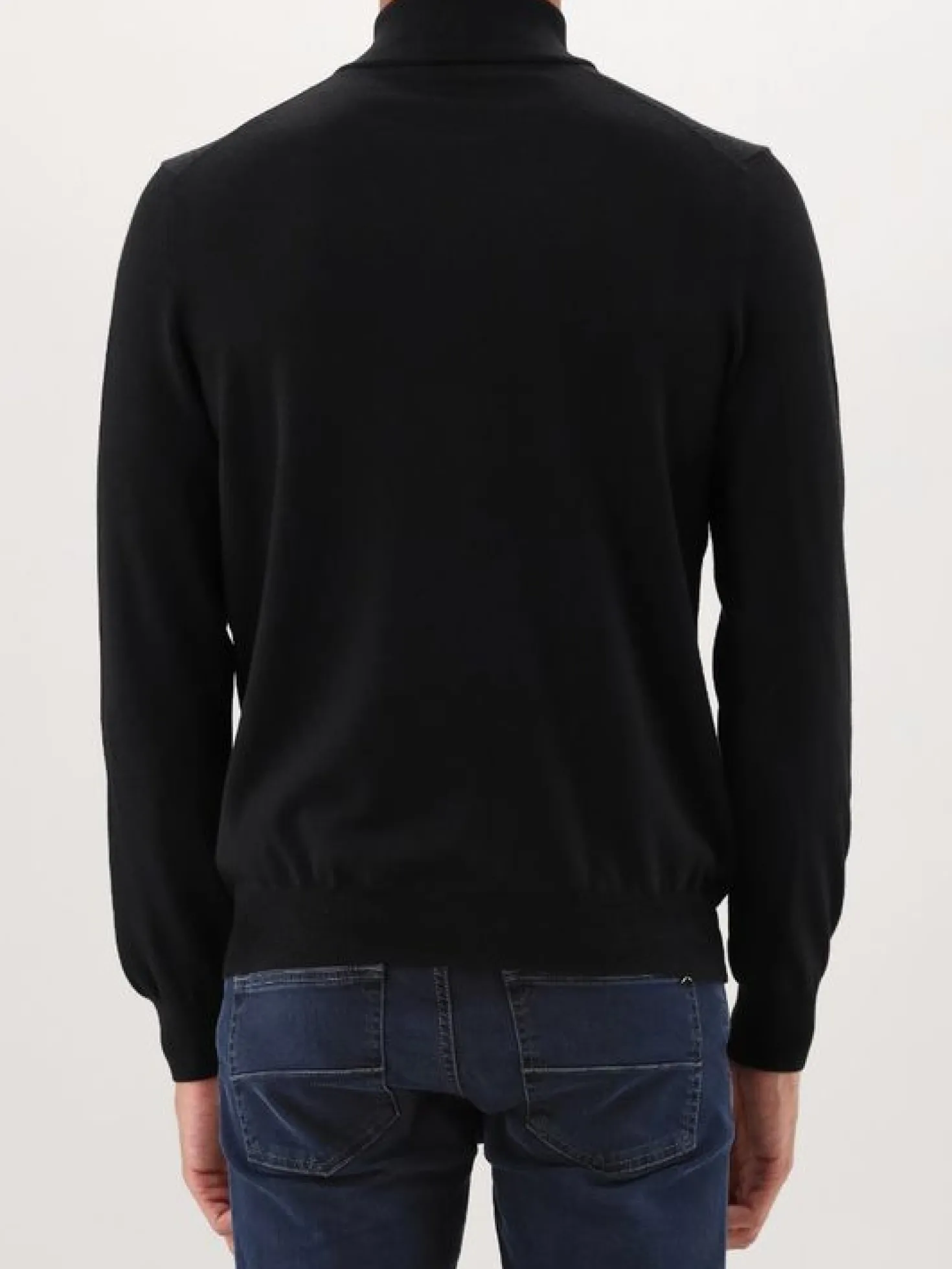 Gran Sasso Gebreide Trui Zwart Mock Zip