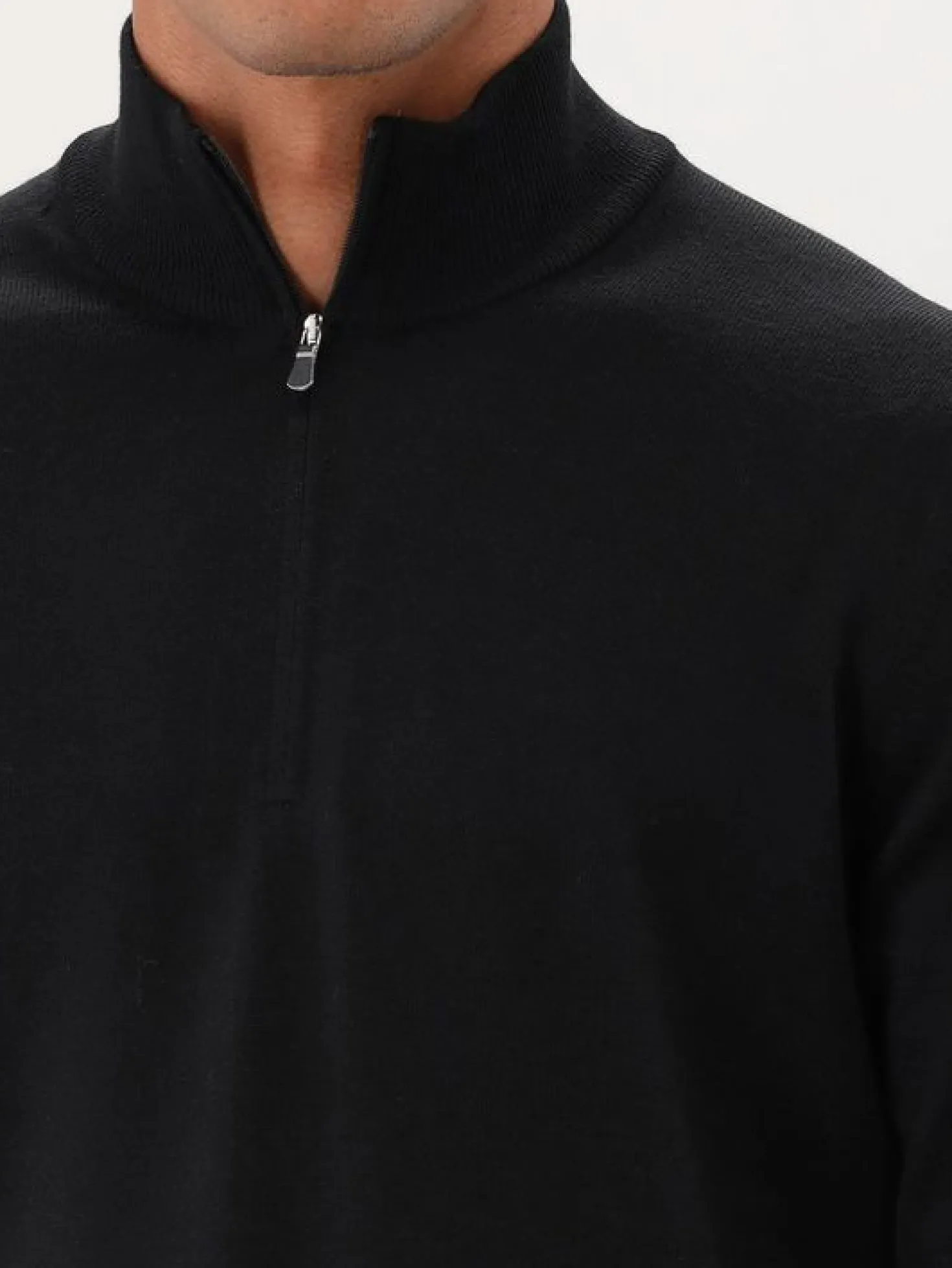 Gran Sasso Gebreide Trui Zwart Mock Zip