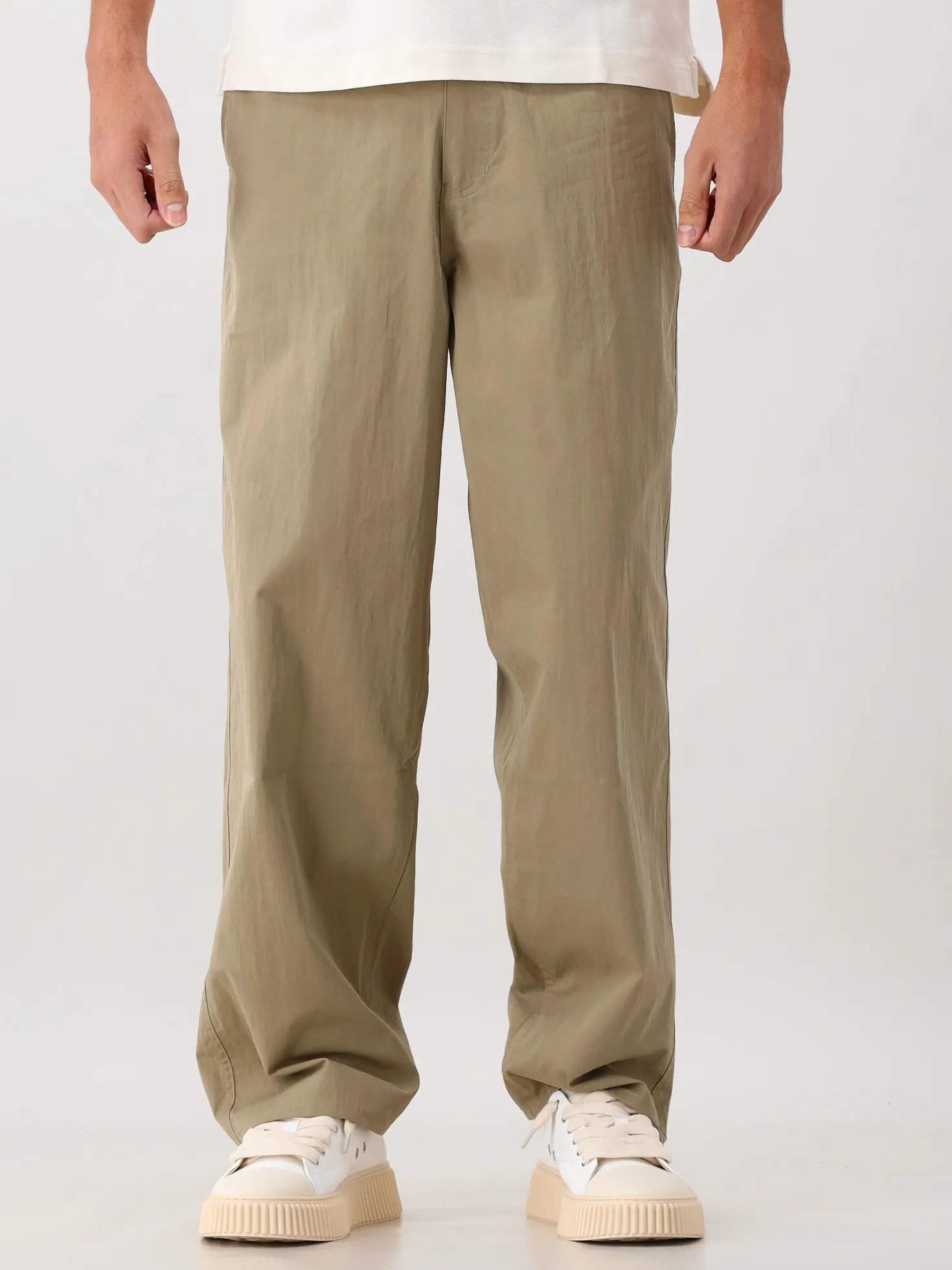 Ølaf Broek Beige/Groen Barrel