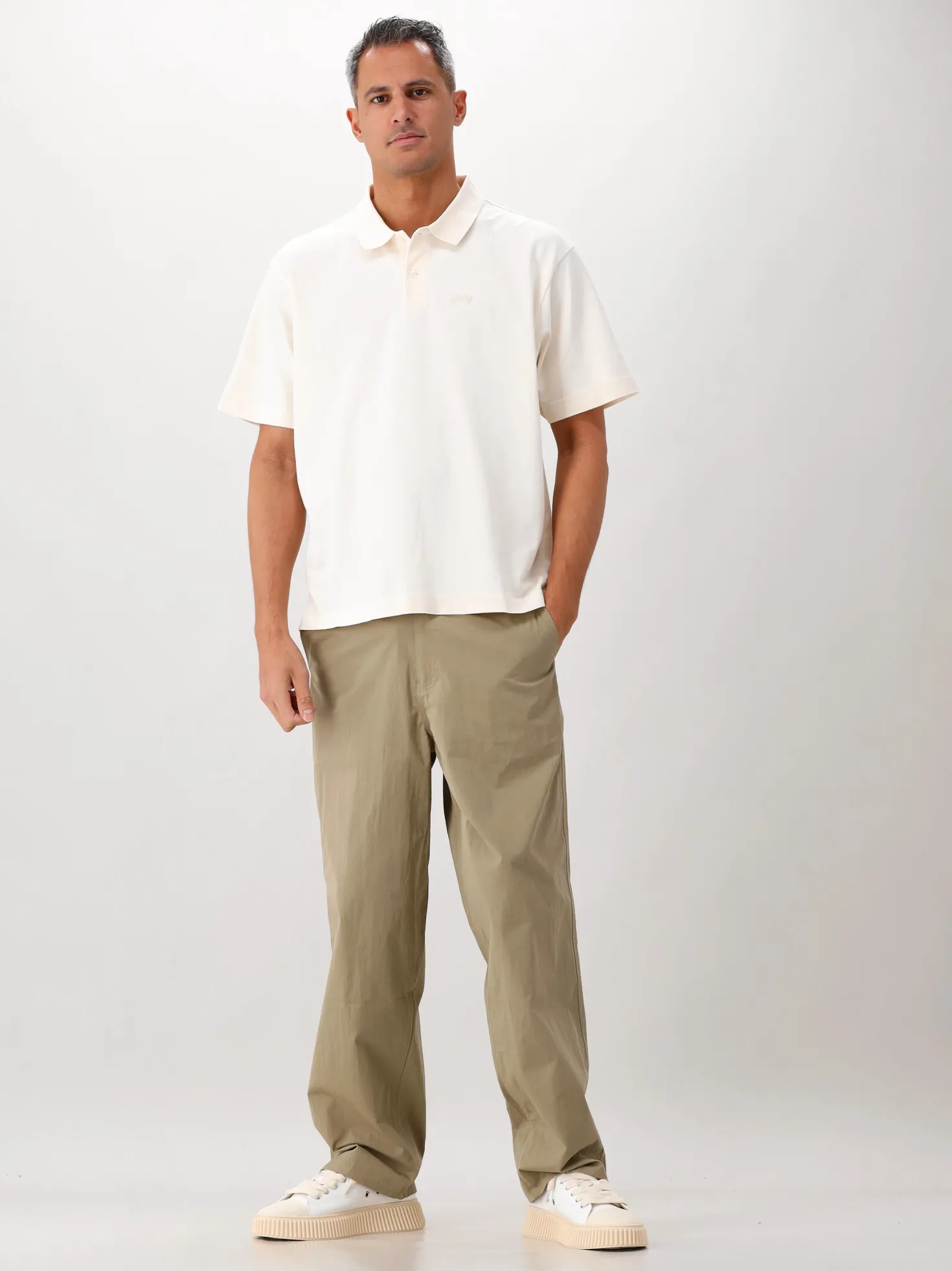 Ølaf Broek Beige/Groen Barrel
