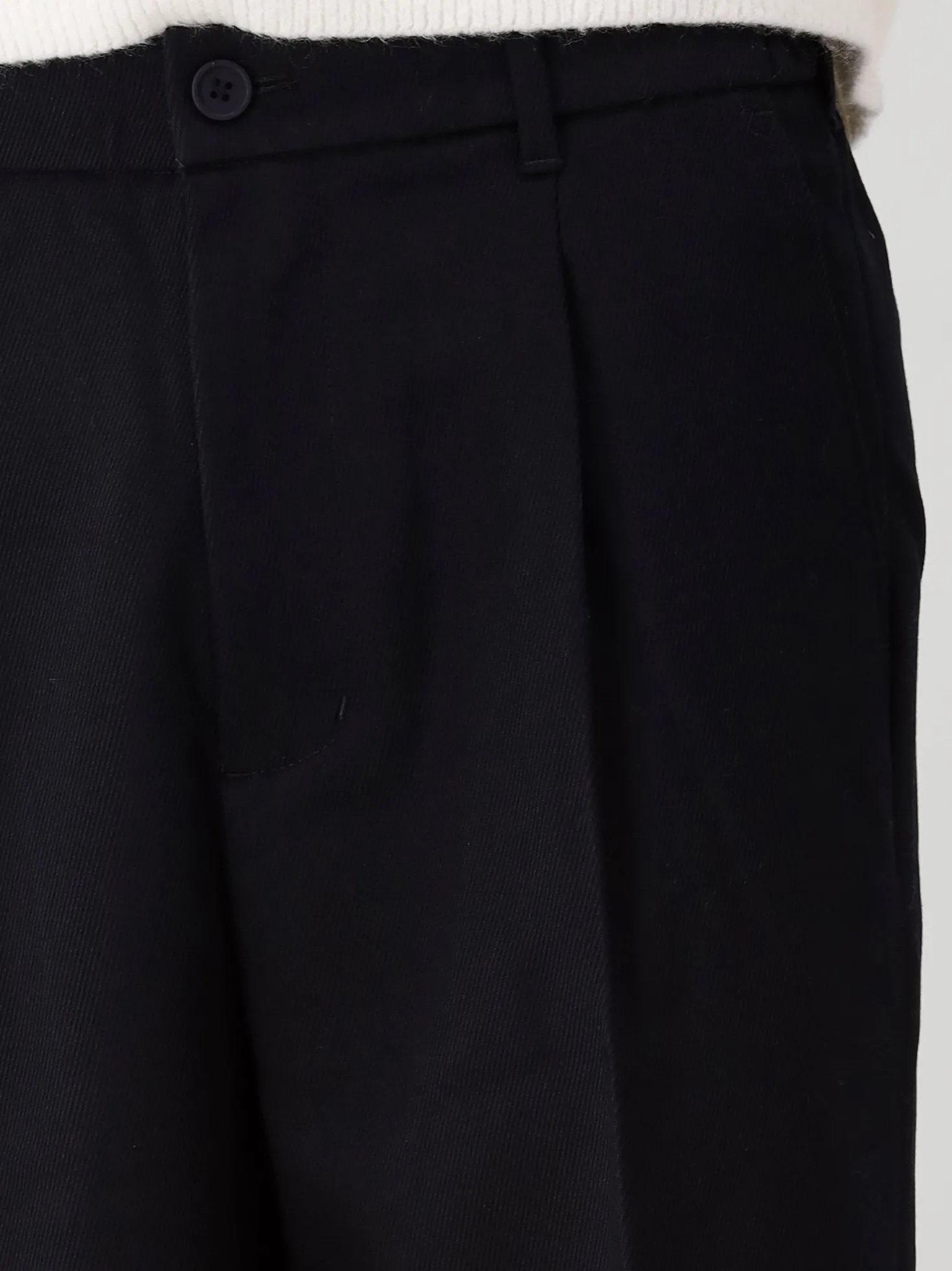 Ølaf Broek Navy Blauw Regular Twill Pleated