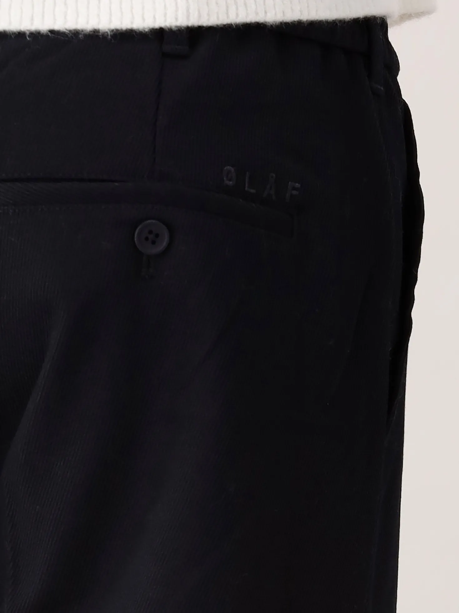 Ølaf Broek Navy Blauw Regular Twill Pleated