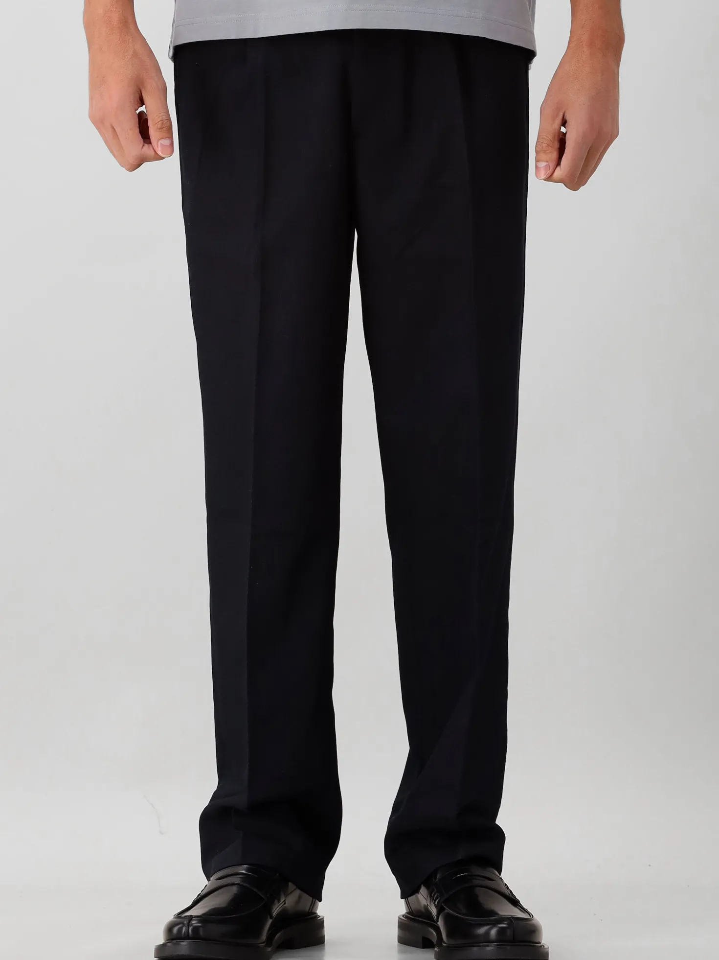 Ølaf Broek Zwart Regular Twil Pleated
