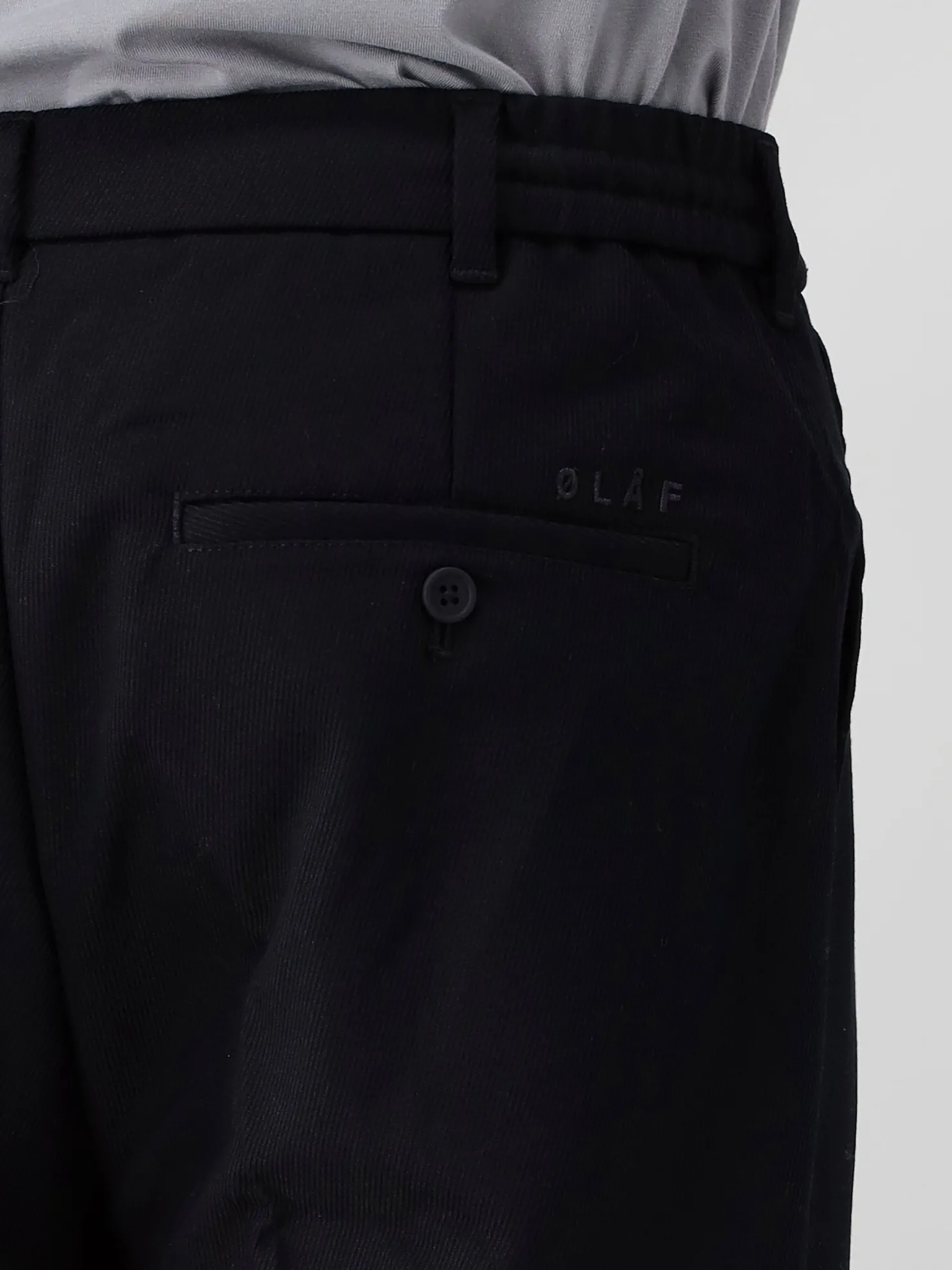 Ølaf Broek Zwart Regular Twil Pleated