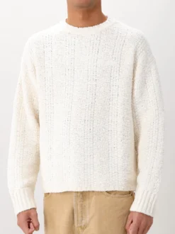 Ølaf Gebreide Trui Gebroken Wit Textured Boxy Knitted