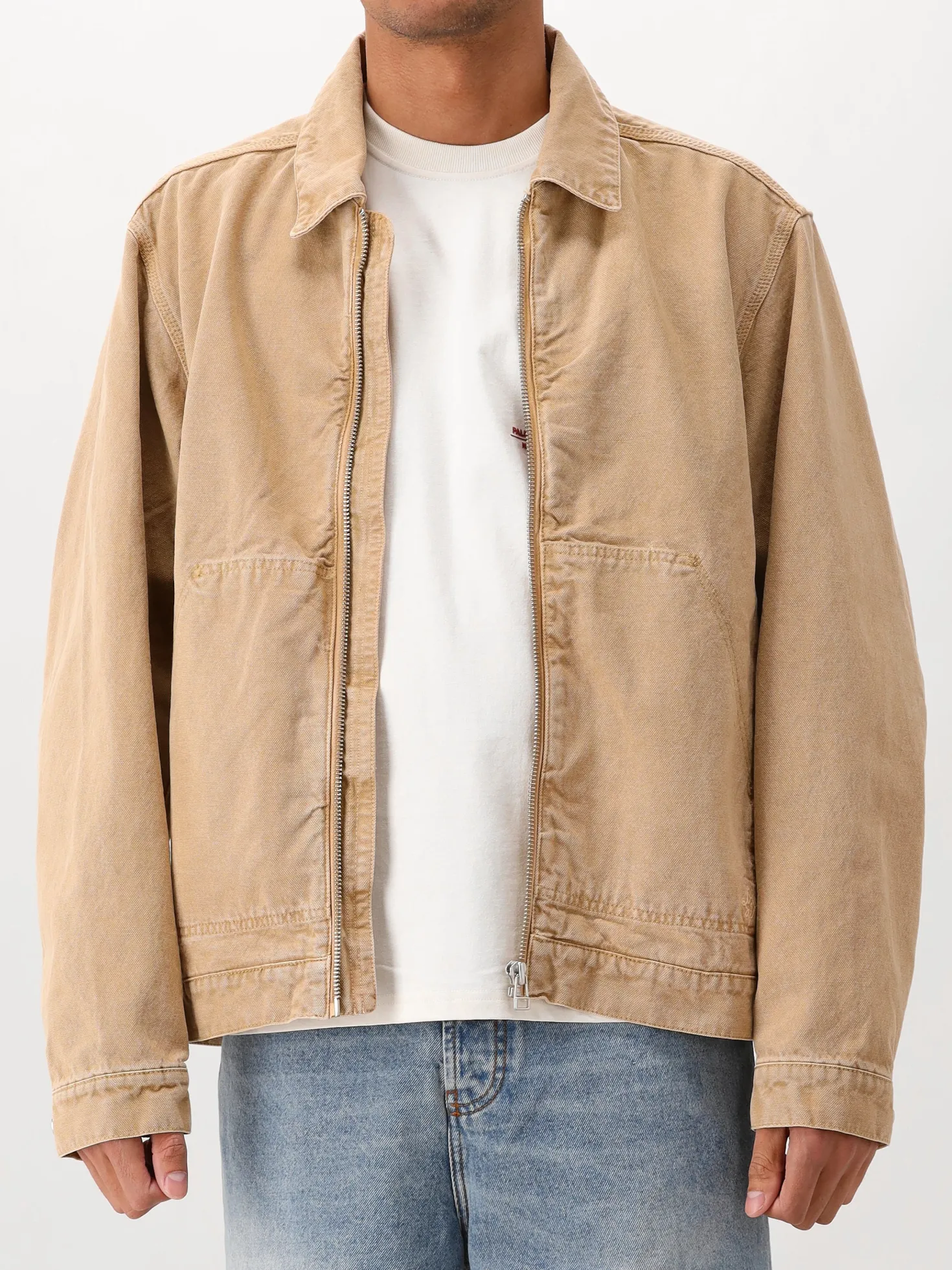 Ølaf Jas Overshirt Beige Washed Canvas
