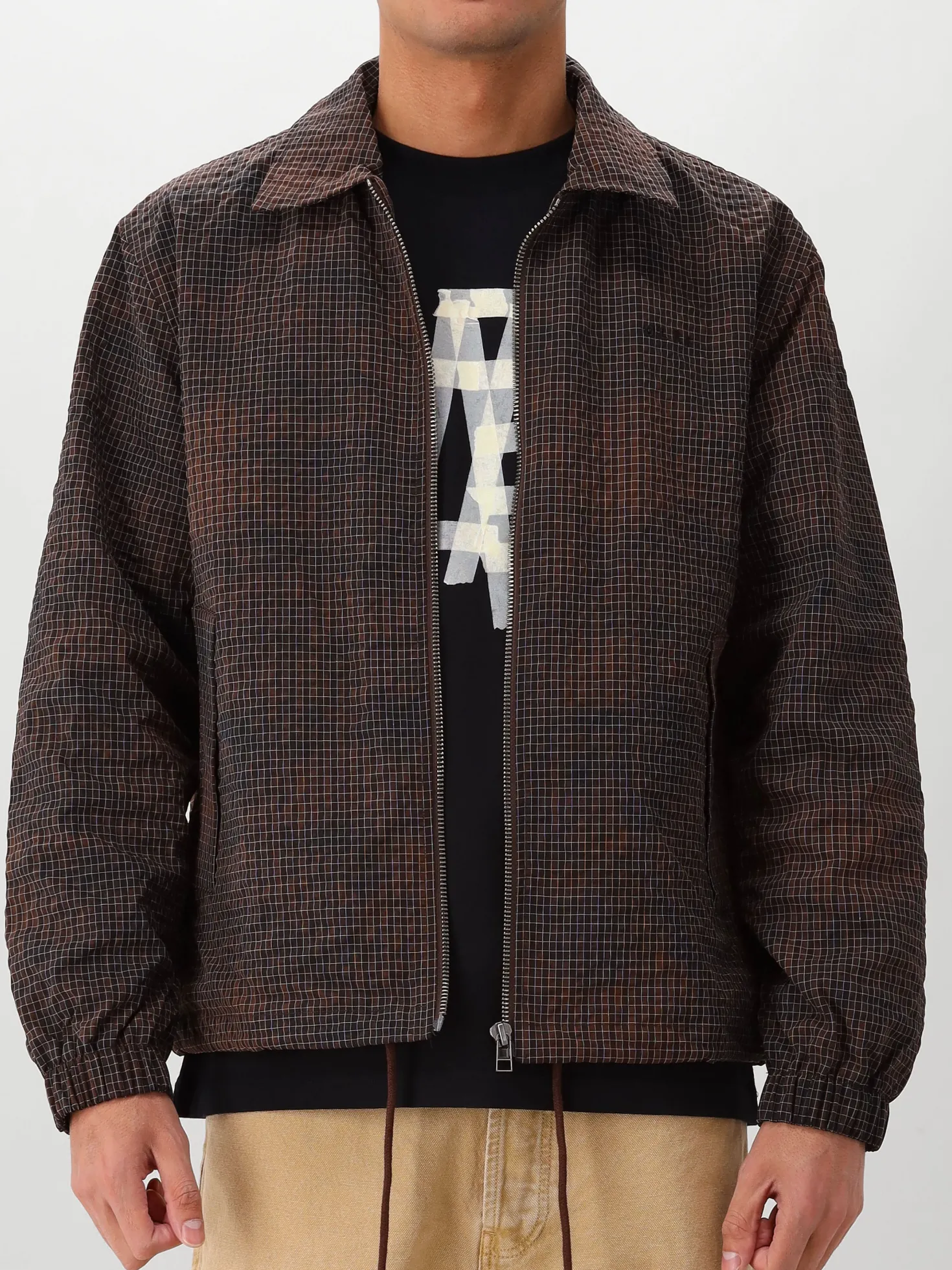 Ølaf Overshirt Bruin Ripstop Coach Jacket