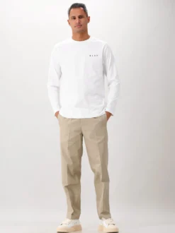 Ølaf Pantalon Beige Slim Elasticated