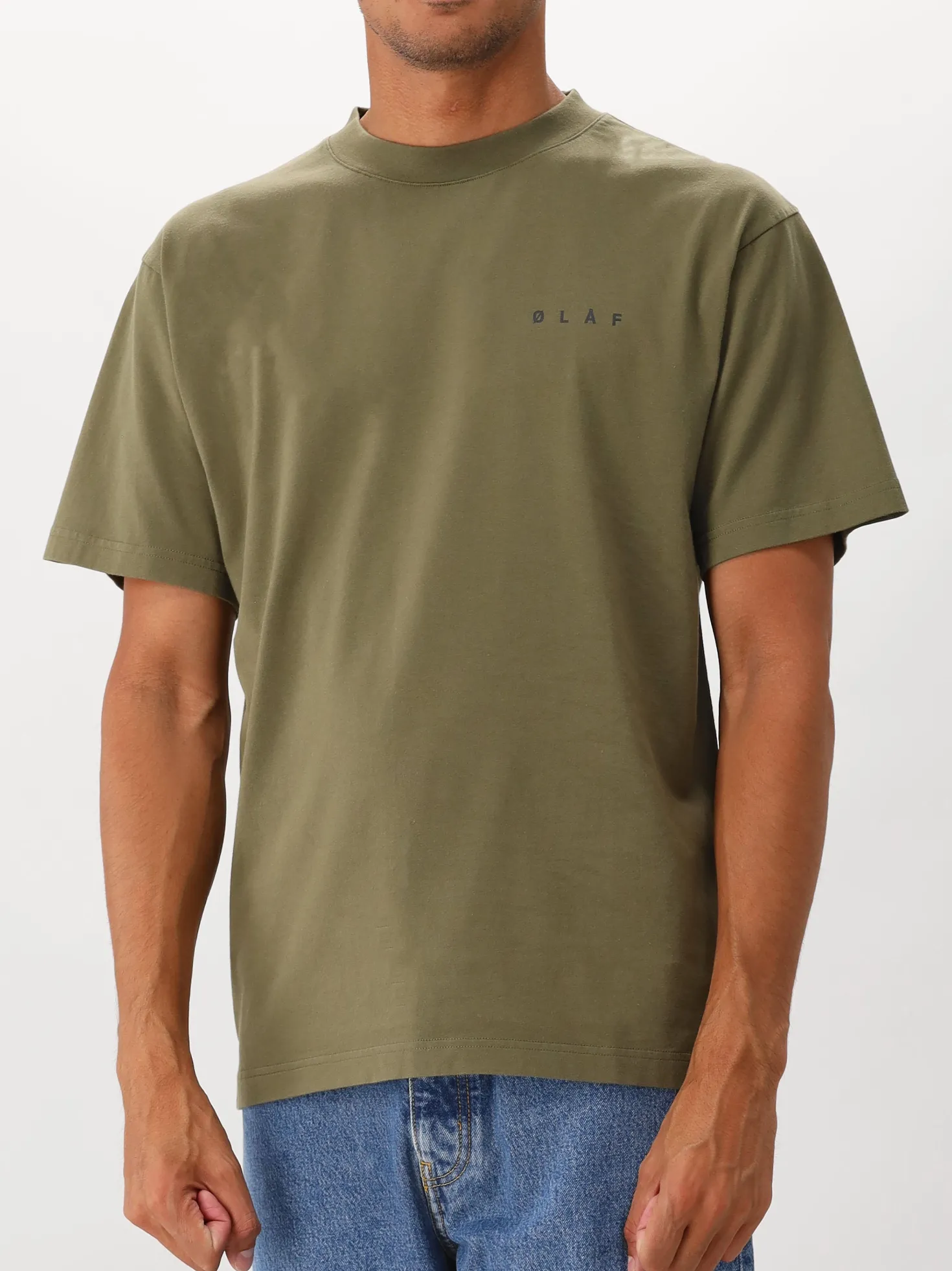 Ølaf T-shirt Groen Lined Face Tee