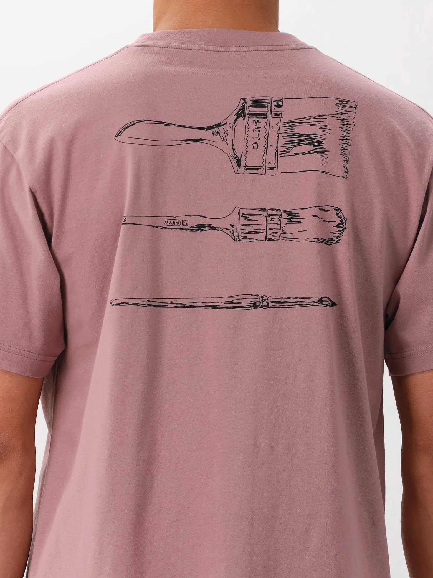 Ølaf T-shirt Roze Paintbrush Graphic