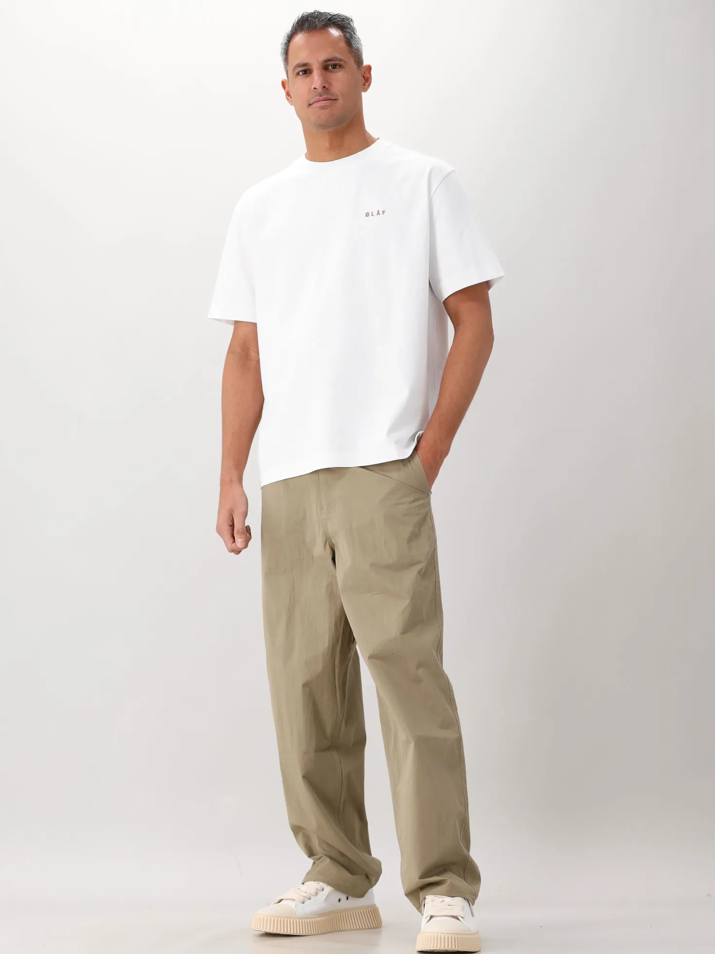 Ølaf T-shirt Wit Brushstroke Graphic Boxy