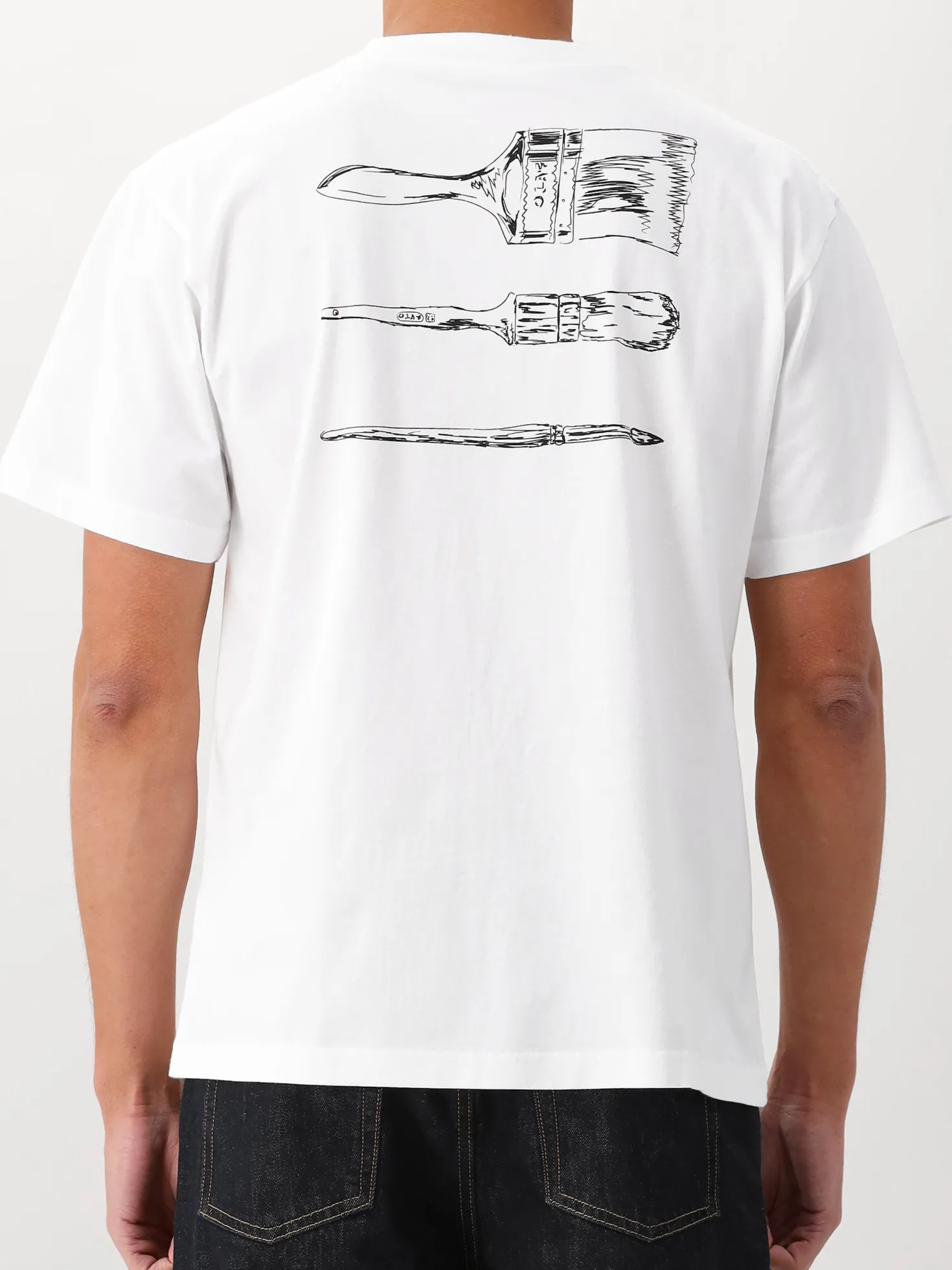 Ølaf T-shirt Wit Paintbrush Graphic