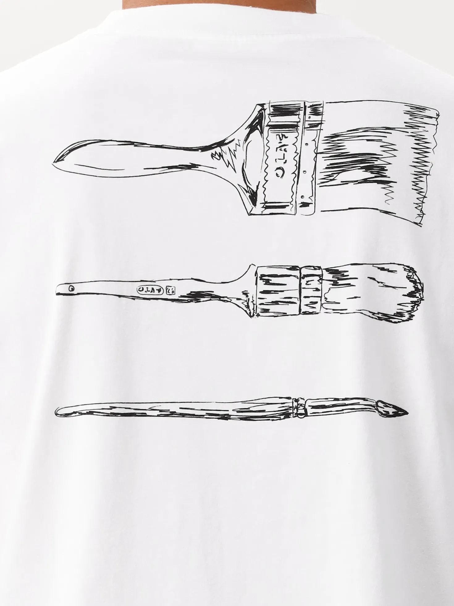 Ølaf T-shirt Wit Paintbrush Graphic