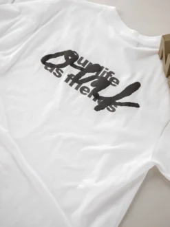 Ølaf T-shirt Wit Script Graphic Tee