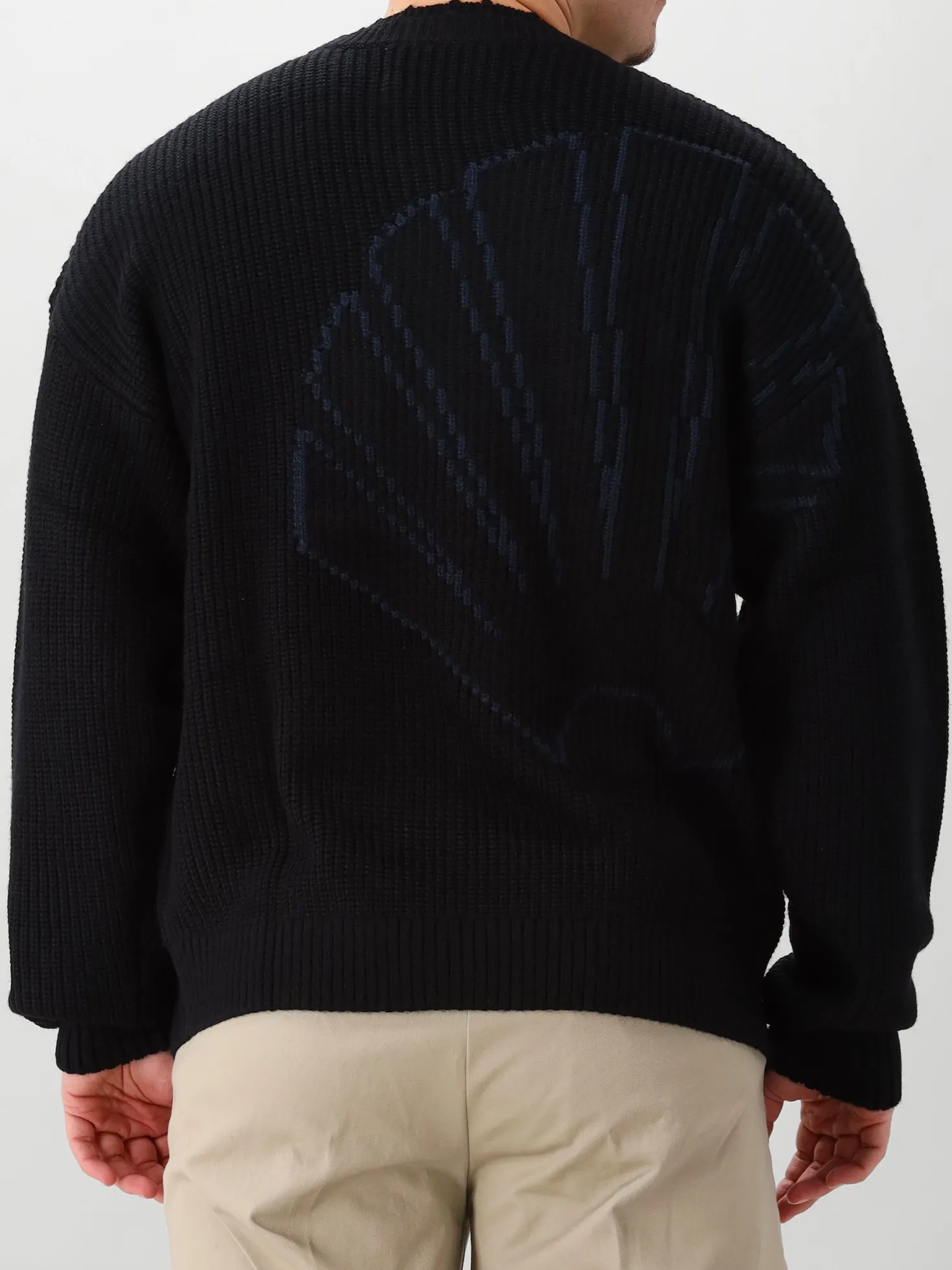 New Amsterdam Gebreide Trui Zwart Big Logo Crewneck