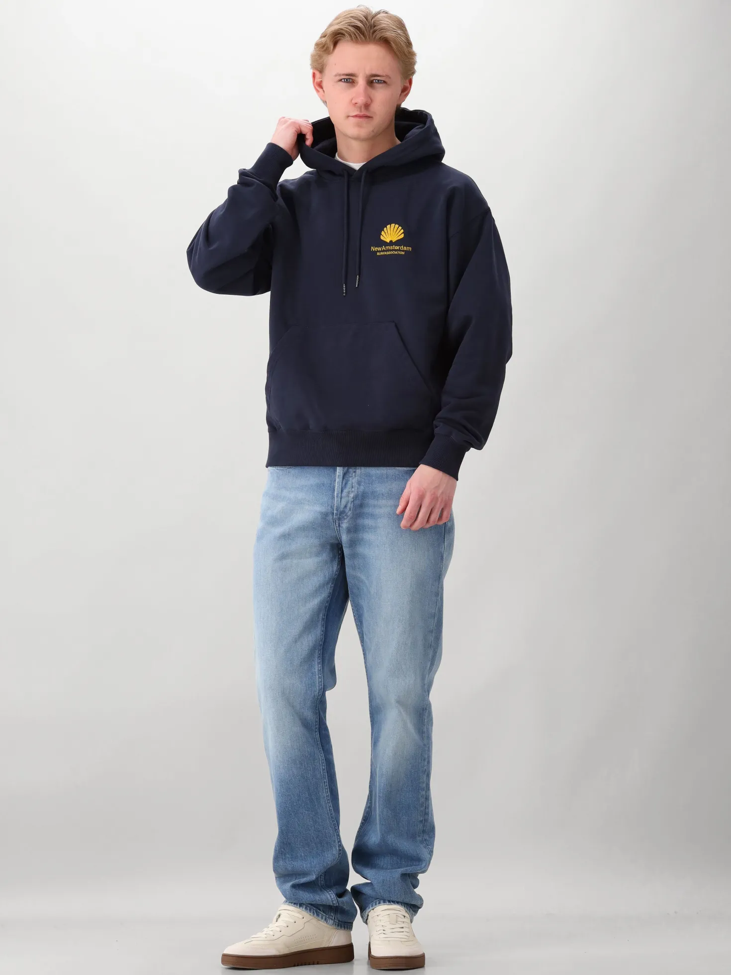 New Amsterdam Hoodie Blauw Logo