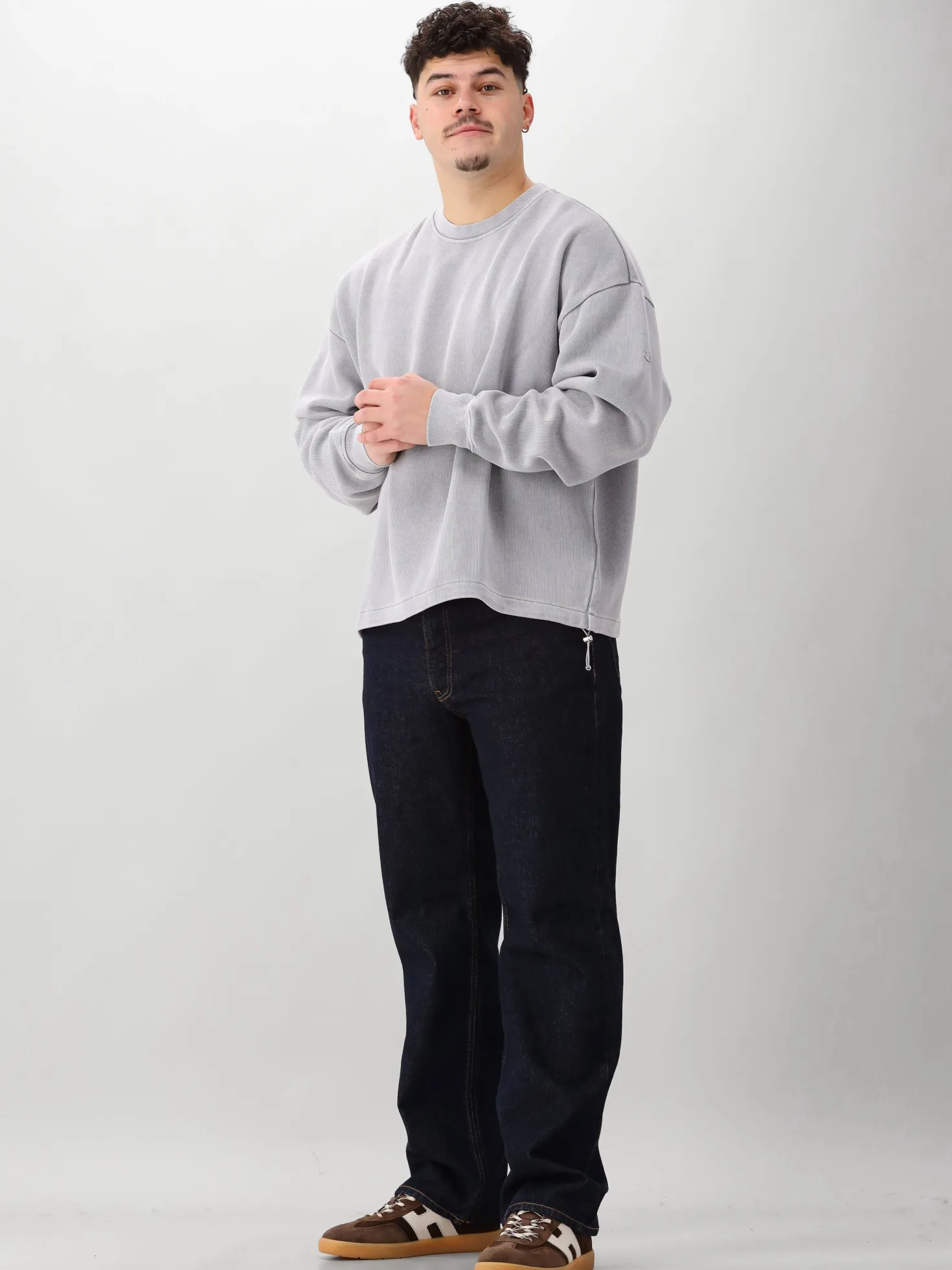 New Amsterdam Sweater Grijs Plate Sweat Washed