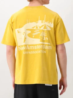 New Amsterdam T-shirt Geel Beach Sign Tee Sun