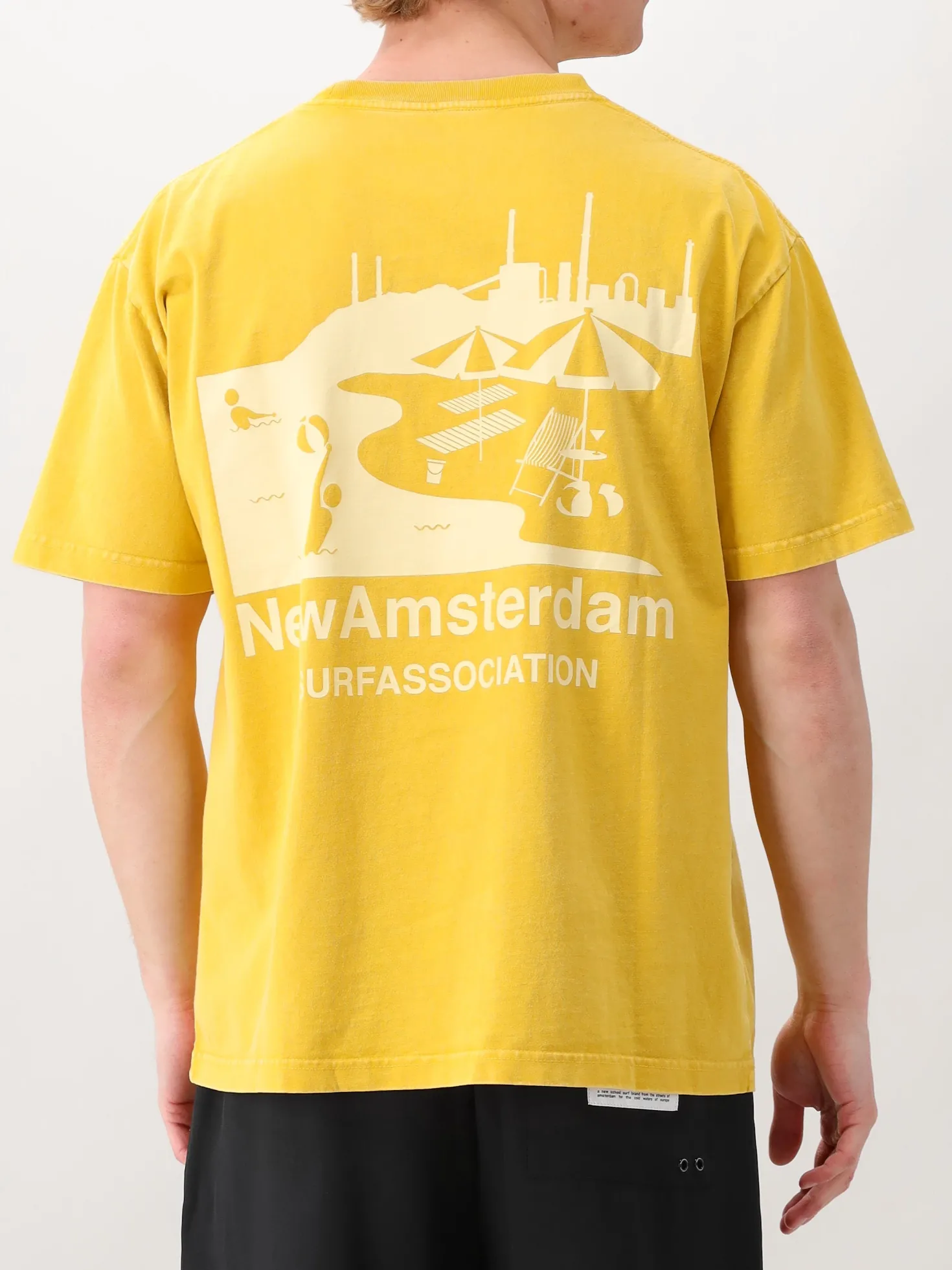 New Amsterdam T-shirt Geel Beach Sign Tee Sun