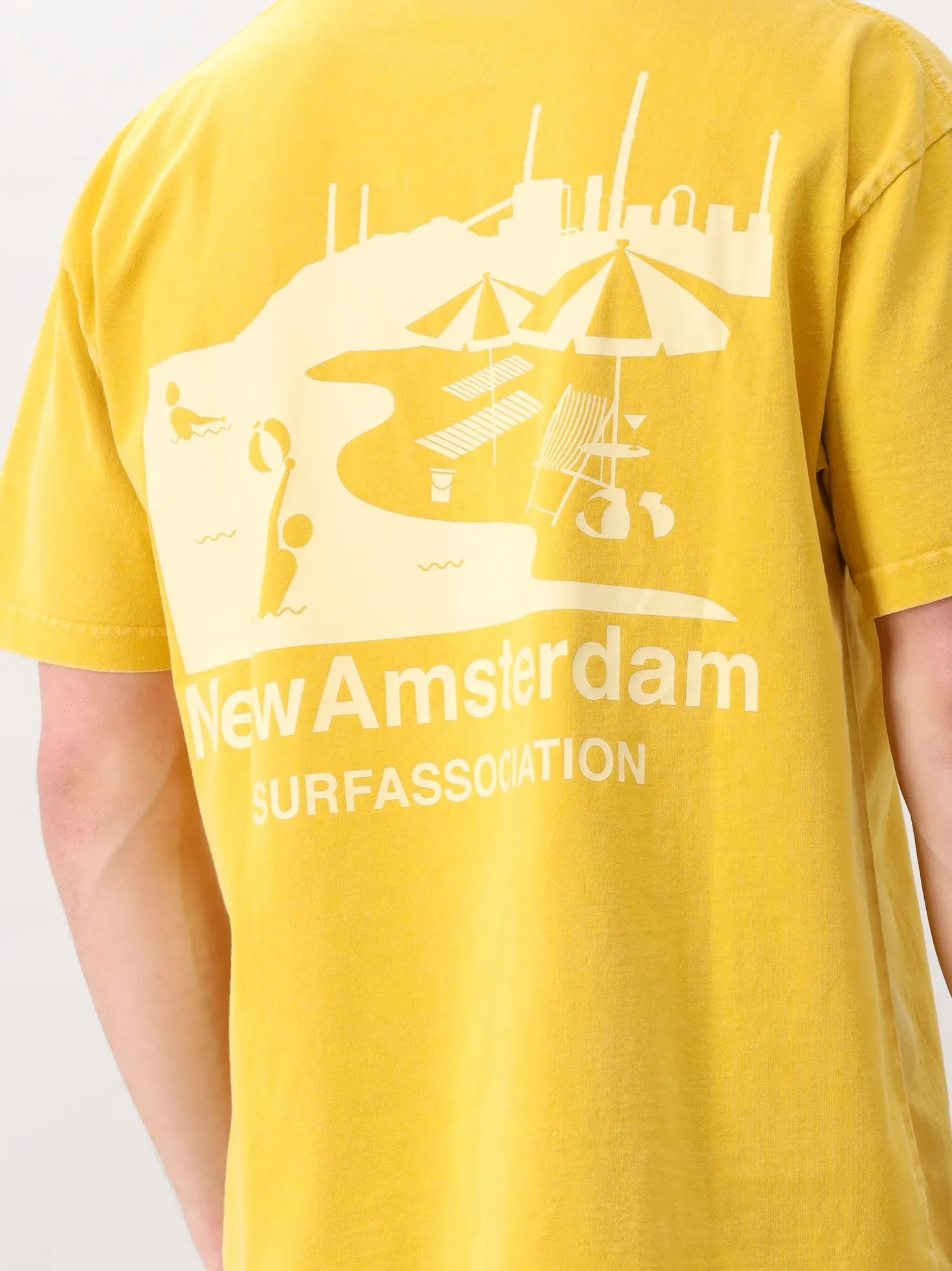 New Amsterdam T-shirt Geel Beach Sign Tee Sun